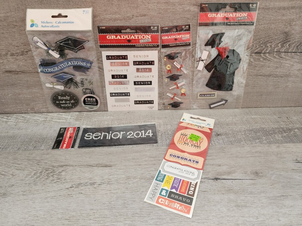 Lot of Scrapbooking 3D Stickers RETIRED Grad Graduation Embellishments NEW #36